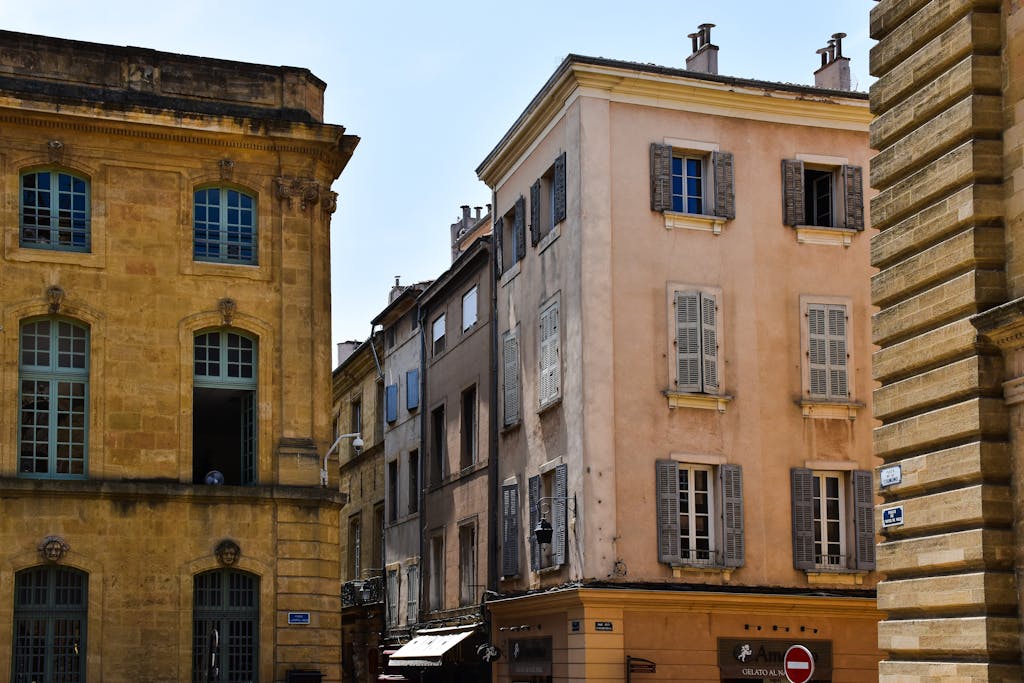 Explore the charming historic architecture of Aix-en-Provence, France.