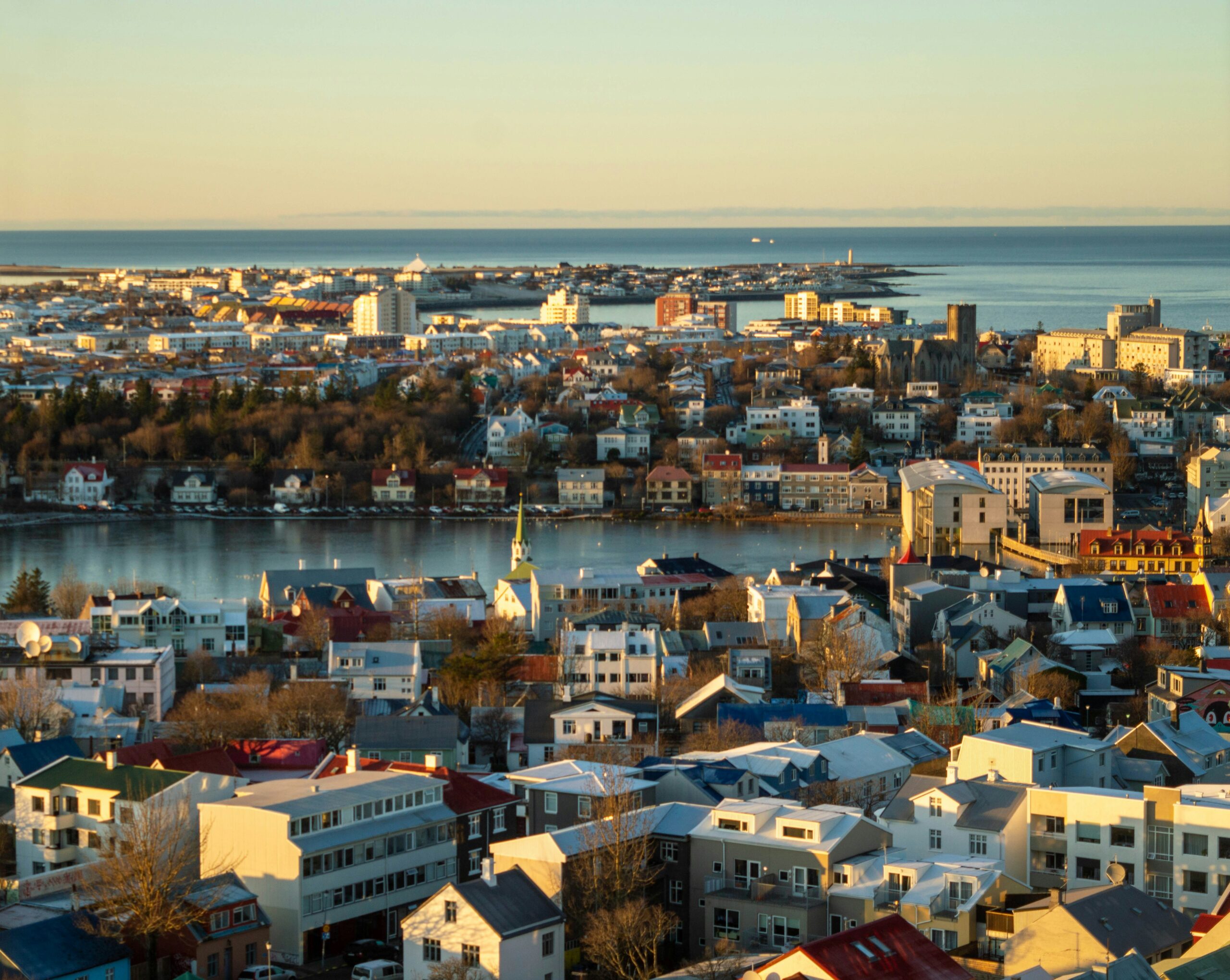 aerial view of reykjavik