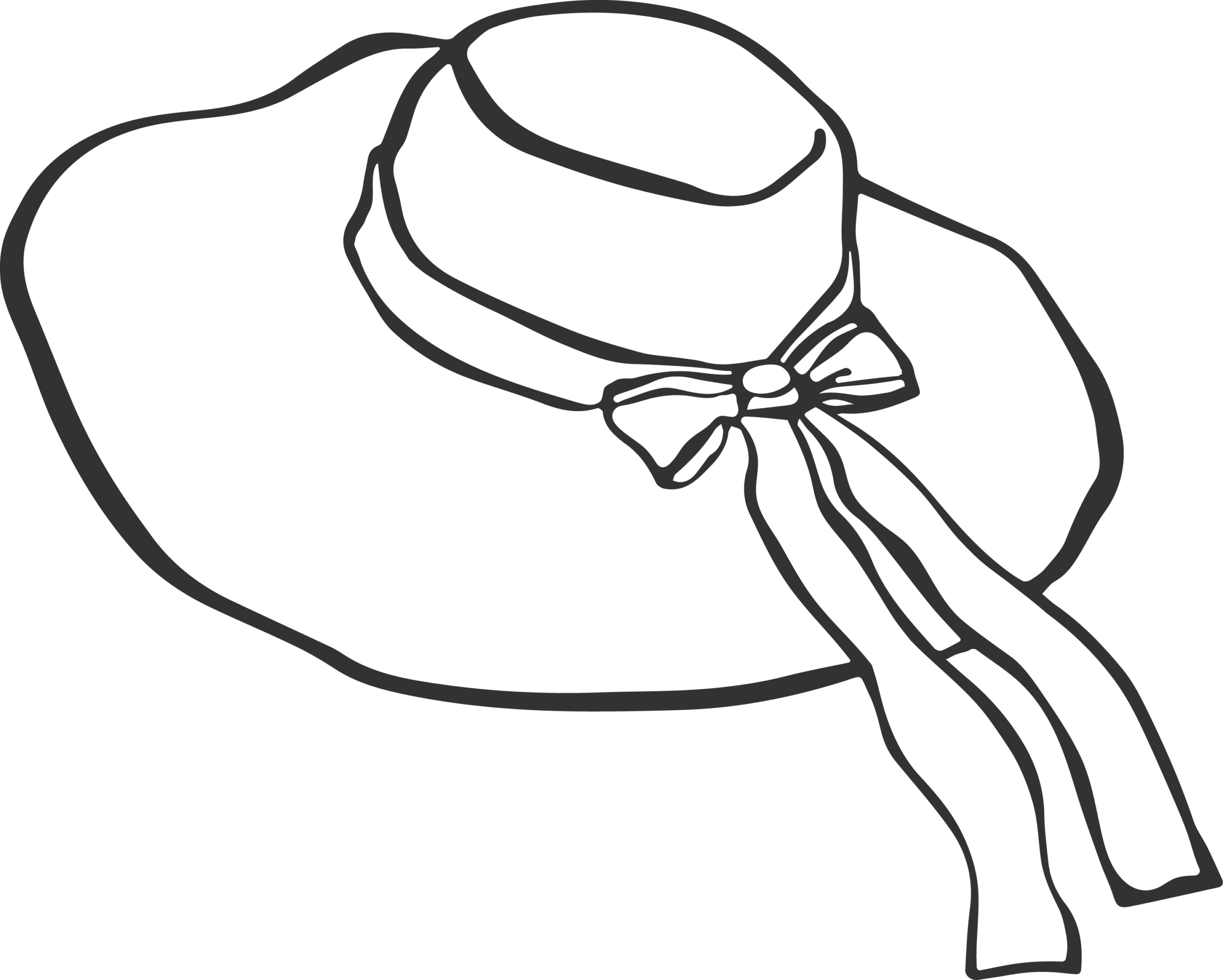 Illustration of beach hat with bow