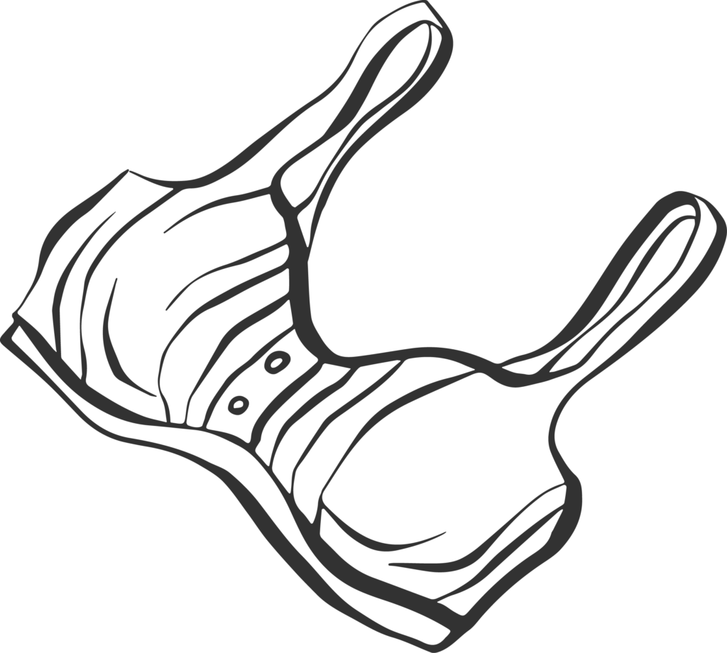 Illustration of a one piece bikini top