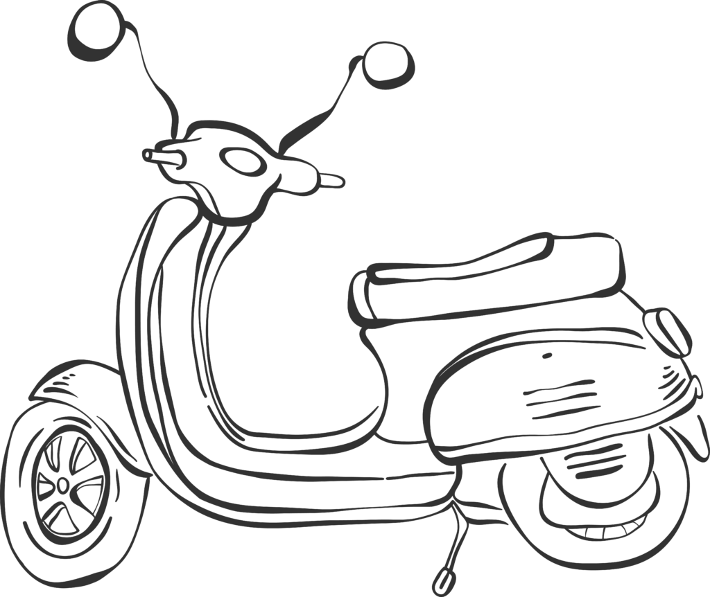 illustration of vespa style motorcycle