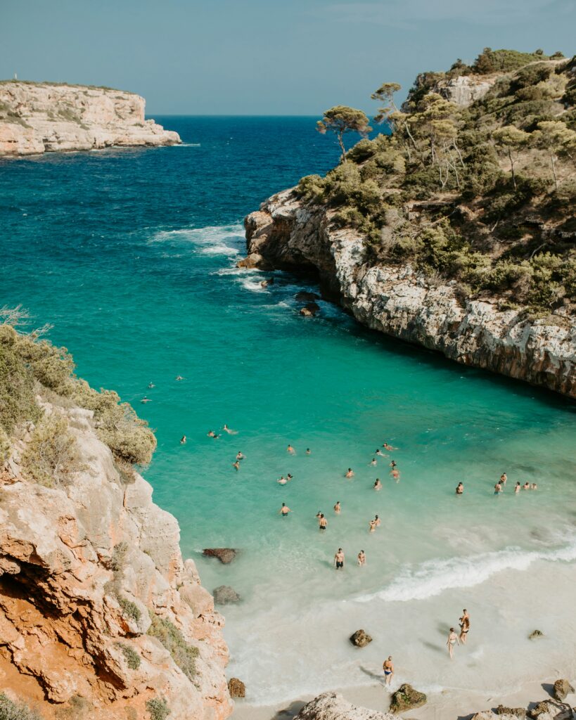 aerial view of a beach in Mallorca