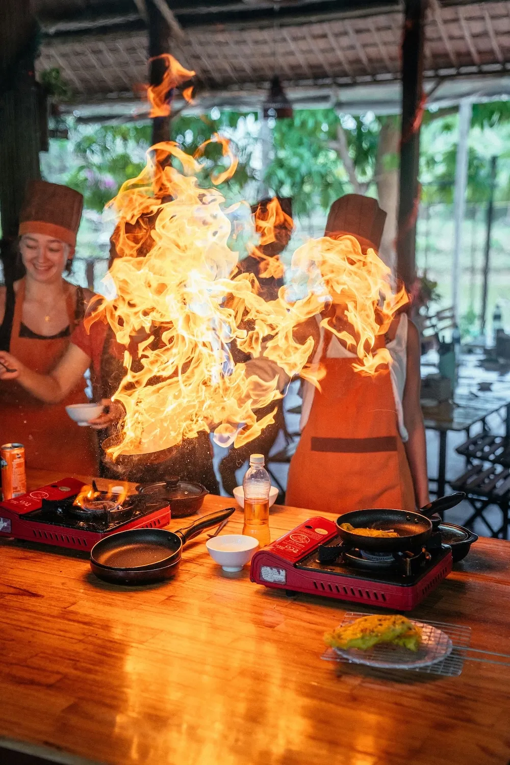 fire flame in thai kitchen